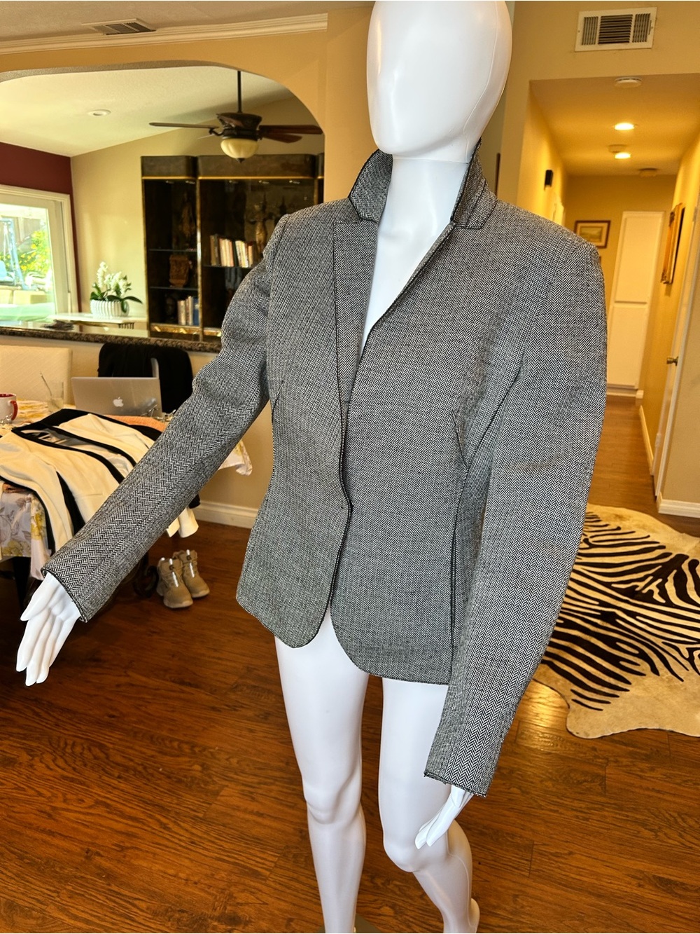 Les Copains Gray Textured Blazer